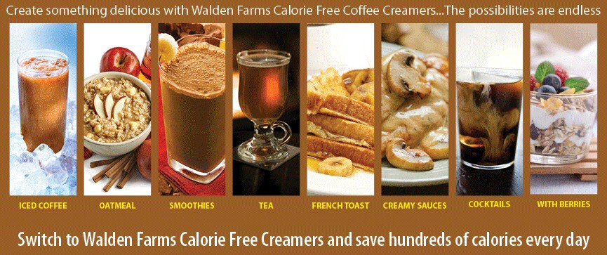 Create something delicious with Walden Farms calorie free coffee creamers. The possibilities are endless - Iced coffee, oatmeal, smoothies, tea, french toast, creamy sauces, cocktails and more. Switch to Walden Farms calorie free creamers and save hundreds of calories every day